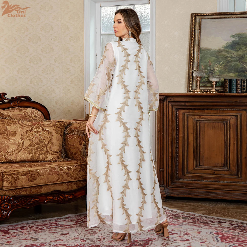 Uni Muslim Luxury Woman Evening Dress Dubai Sequins Maxi Abaya Two Pieces Kaftans 2025