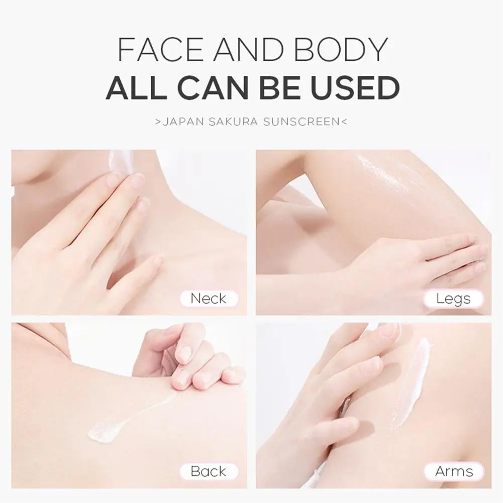Japan Sakura Sunscreen Cream Protector Facial Sun Block Spf50 Isolation Lotion Cream Cherry Blossom Refreshing Facial Sun Lotion