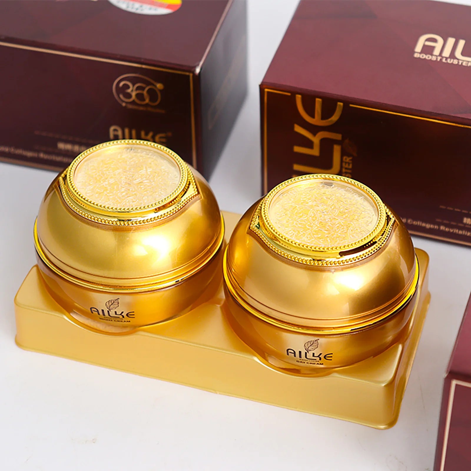 AILKE 24K Collagen Facial Whitening Set, Reduce Black Spots, Freckles, Brightening, Moisturizing Beauty Set For All Skin Types