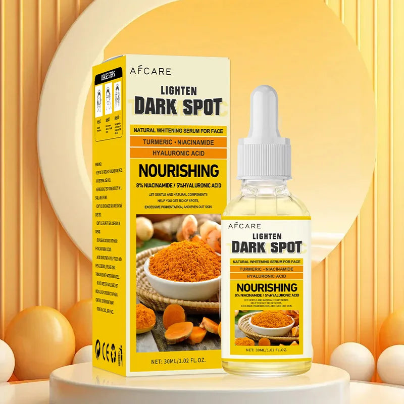 Dark Spot Facial Serum Turmeric Essence Remove Dark Spots Melasma Niacinamide Brighten Lighten Melanin Skin Care Products