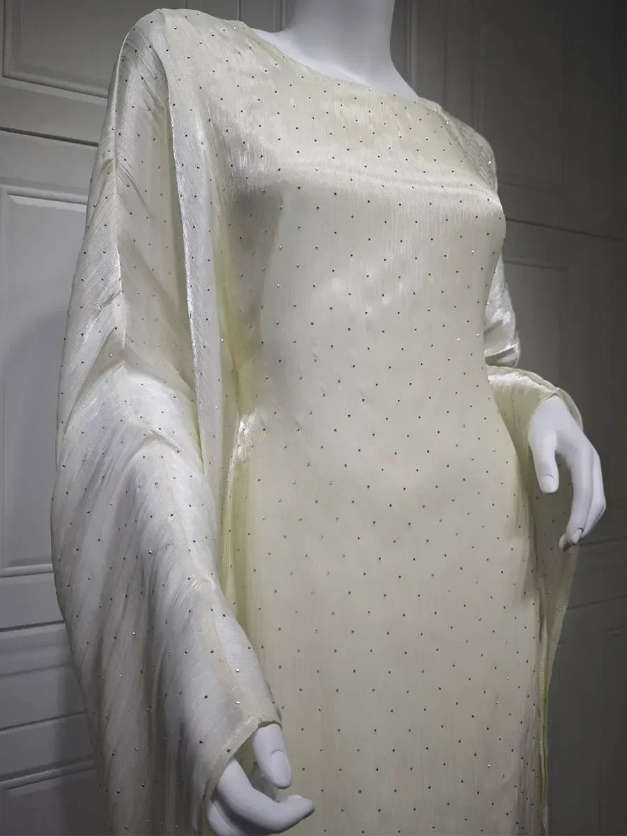 Ramadan Dubai Elegant cock abaya Polka Dot Dresses Long Dolman Sleeve For Muslim Women's Brief Kaftan
