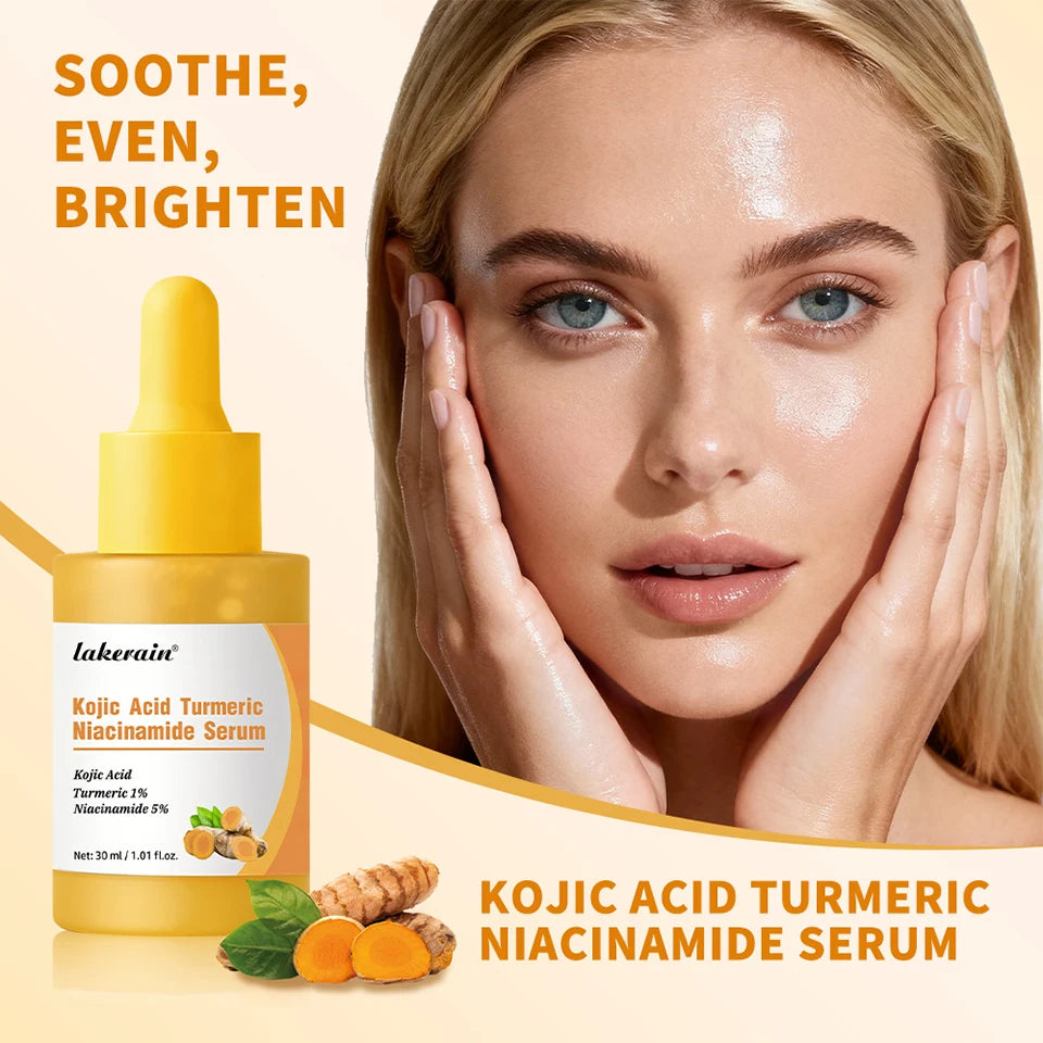 Kojic Acid Turmeric Serum Niacinamide Glow Capsules Brightening Hydration Balancing Skin Barrier Soothing Troubled Facial Care
