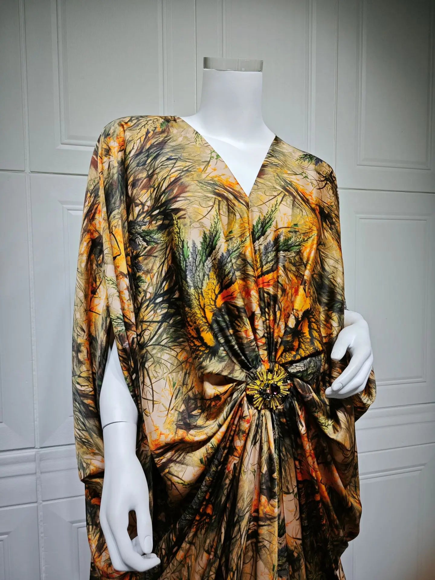 Eid Women Dress Muslim Abaya Print V Neck Party Jalabiya Ramadan Long Dresses Abayas Vestidos Largos Kaftan Arab Long Robe 2025