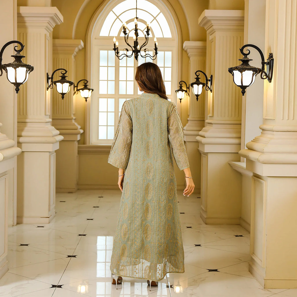 Fashion Muslim Jalabiya Abaya for Women Elegant Long Sleeve Dress Dubai Turkey Loose Sequin Dress Moroccan Islamic Party Clothes
