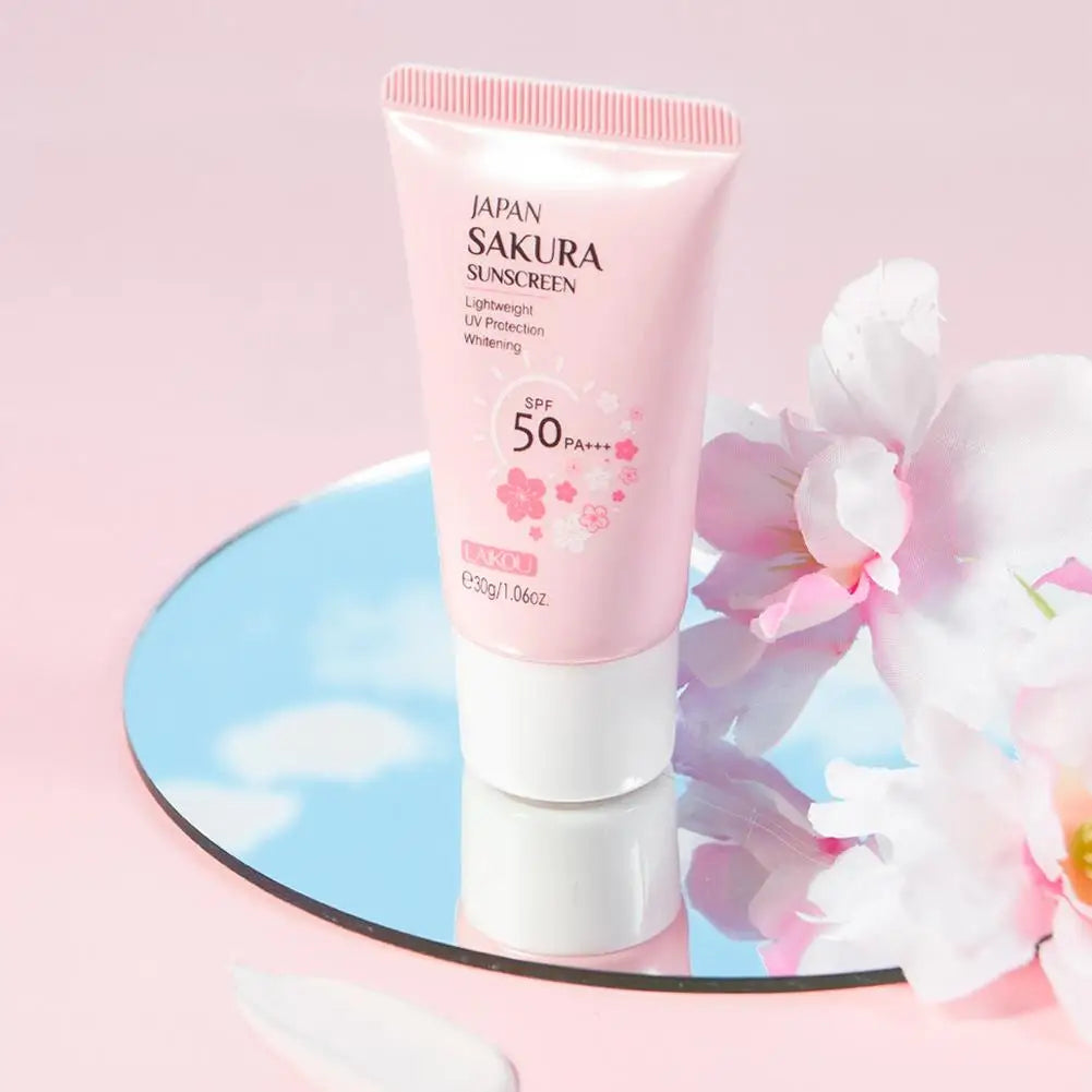 Japan Sakura Sunscreen Cream Protector Facial Sun Block Spf50 Isolation Lotion Cream Cherry Blossom Refreshing Facial Sun Lotion