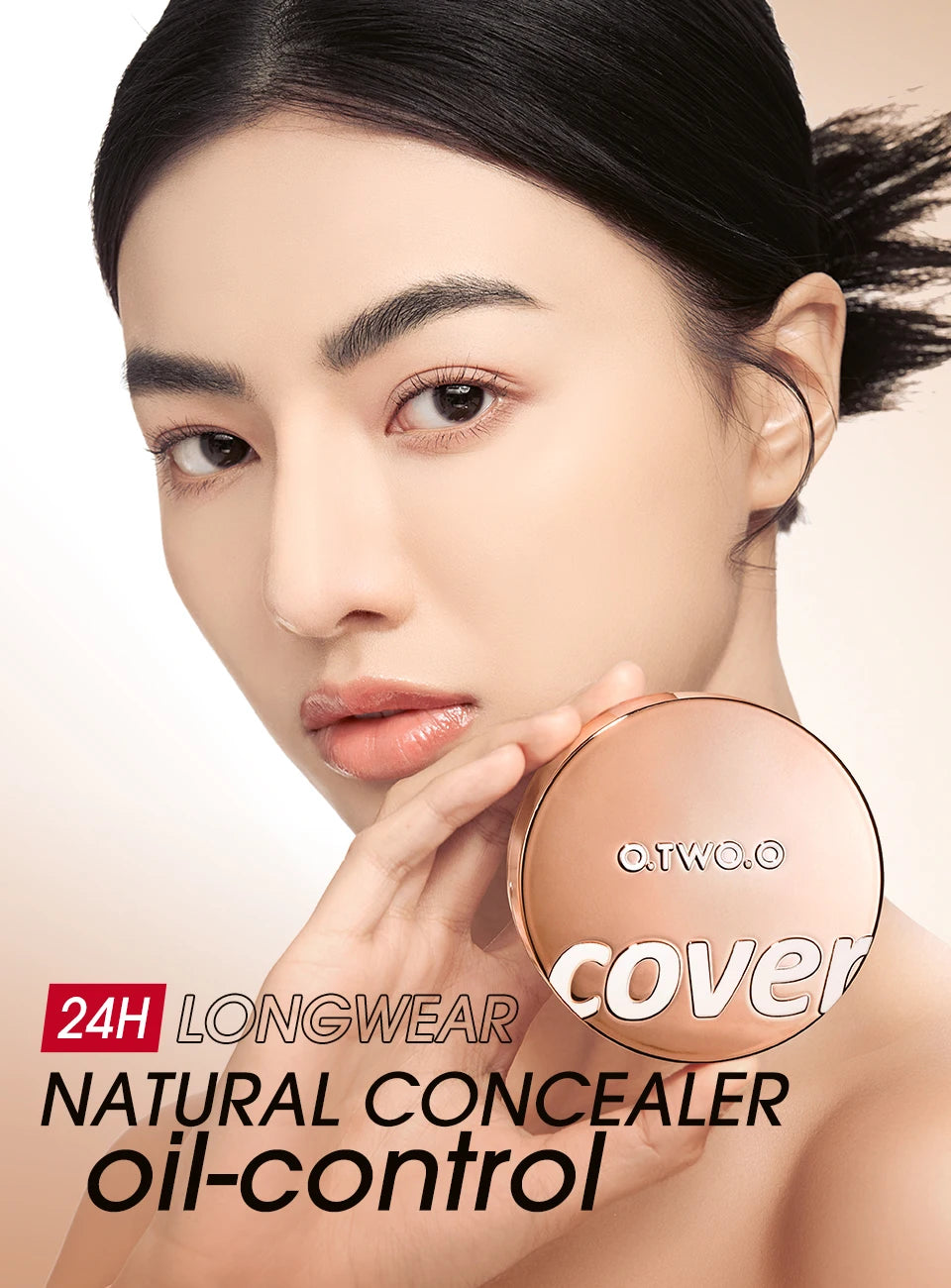 O.TWO.O Air Cushion Cream Face Powder 24h 2 In 1 Long-Lasting Oil-control Matte Soft Focus Concealer Makeup Pressed Powder Cream
