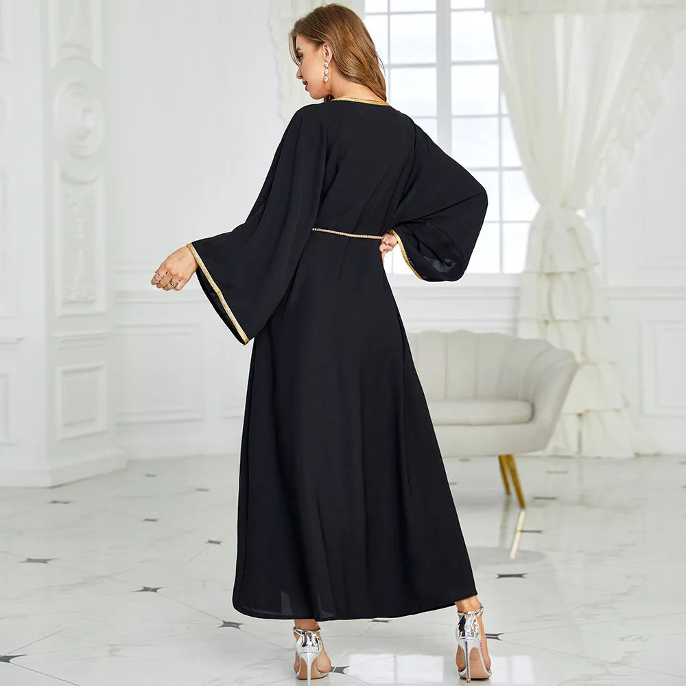 Luxury Diamond Party Dress for Women Robe Muslim Evening Abaya Arab Oman Dubai Moroccan Pakistan Jalabiya Caftan Ramadan Vestido