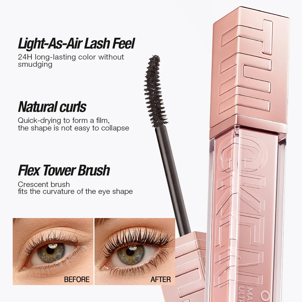 O.TWO.O Eyeliner Stamp 5D Mascara Black Liquid Eyeliner Waterproof Fast Dry Smudge-Proof Volumizing Long-Wearing Eye Makeup Set