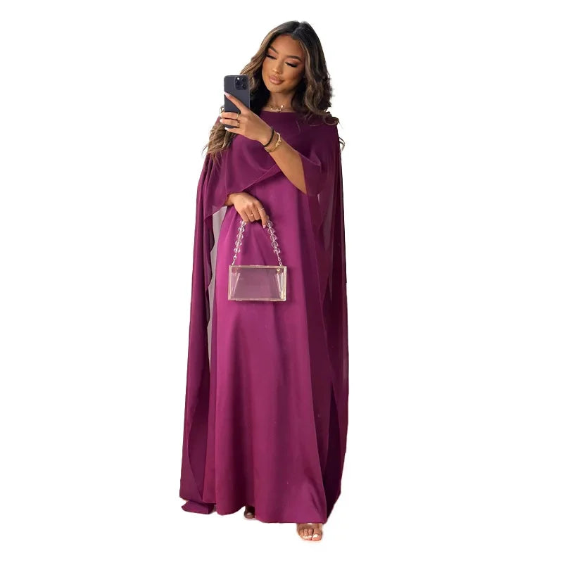 Ramadan Muslim Women Maxi Dress Cloak Abaya Dubai Kaftan Eid Djellaba Kebaya Islam Clothing Cape Party Gown Caftan Marocain Robe