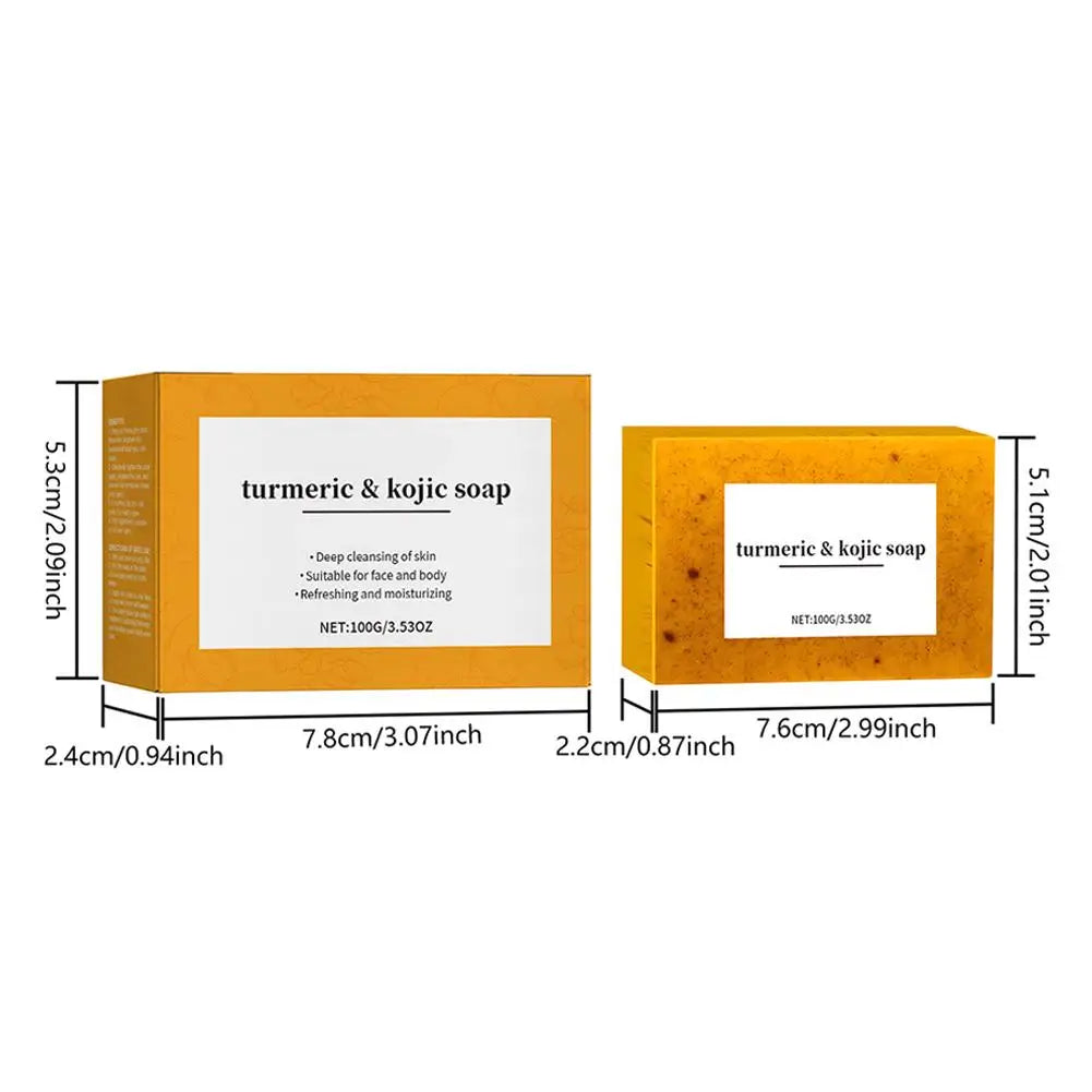 100g Turmeric Hand Made Soap Lemon Kojic Acid Shower and Facial Soap Body Cleansers Brightening Face Soap Tender Skin Care