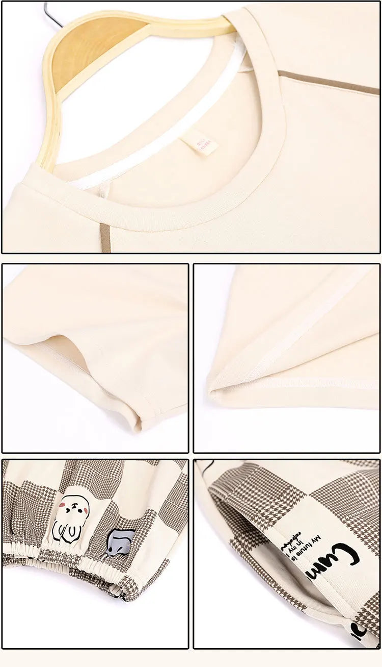 Spring Summer Pure Cotton Womens Pajama Sets Sexy Black Nightwear Casual Pyjama Long Pants Sleepwear Suits Homewear Fashion