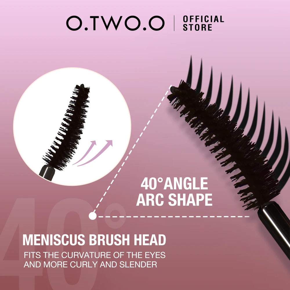 O.TWO.O Black Mascara Lengthens Eyelashes Waterproof Long-lasting 4D Silk Fiber Mascara Lash Extension Cosmetics Makeup