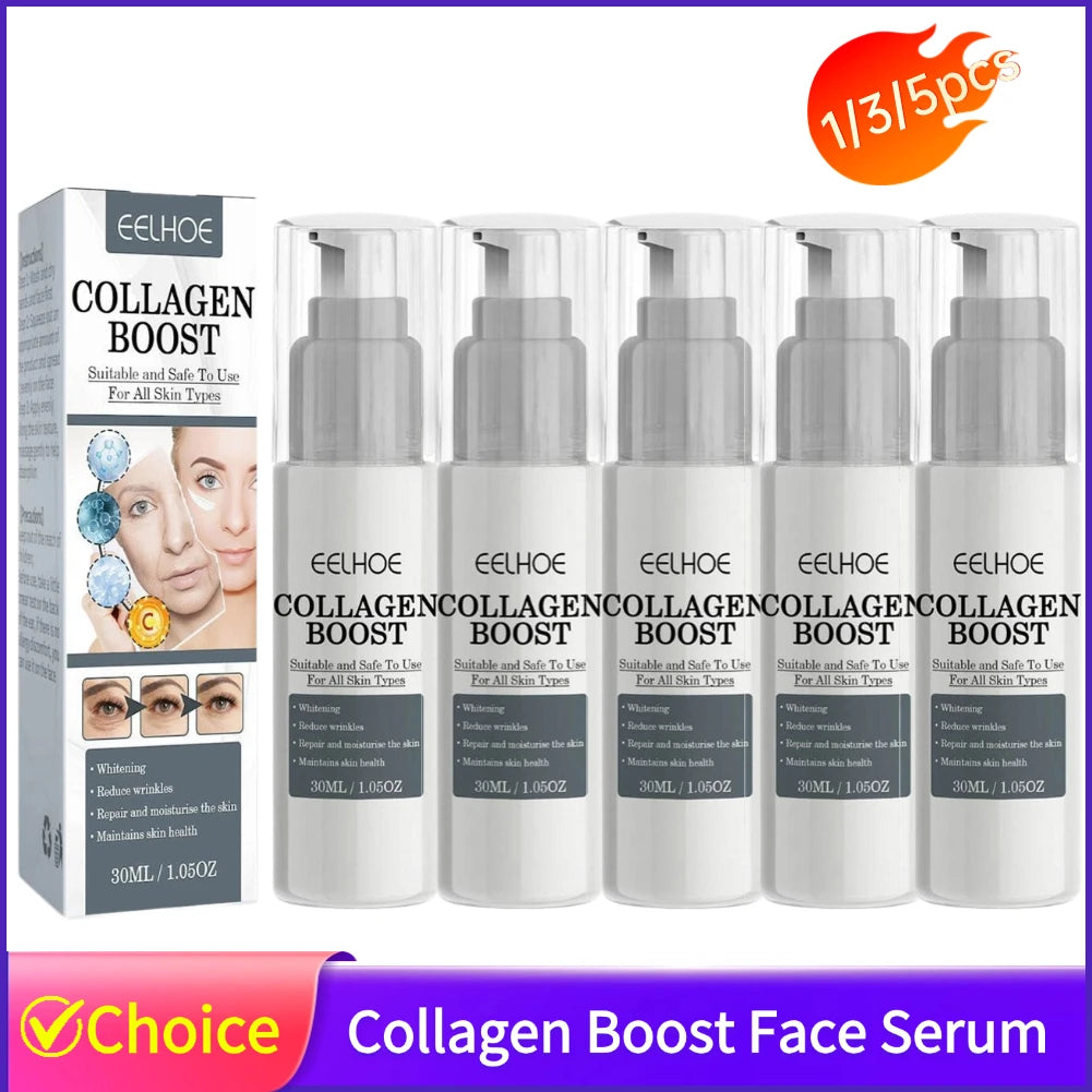 Collagen Boost Serum Wrinkle Remover Firming Whitening Hyaluronic Acid Essence Fade Fine Lines Women Skin Care 1/3/5pcs