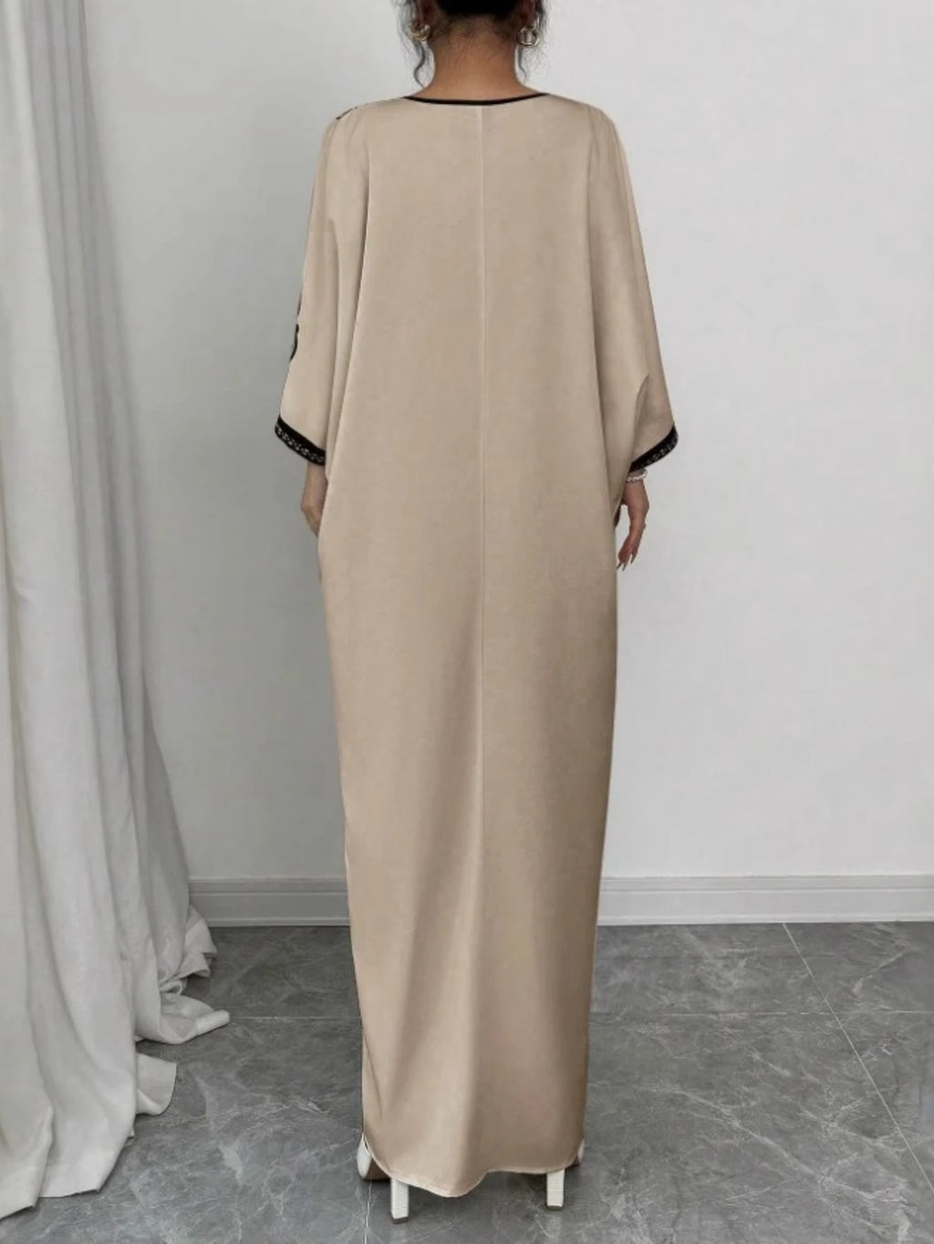 Eid Women Dress Muslim Abaya V Neck Loose Robe Party Jalabiya Ramadan Long Dresses  Vestidos Largos Kaftan Arab Morocco Kaftan
