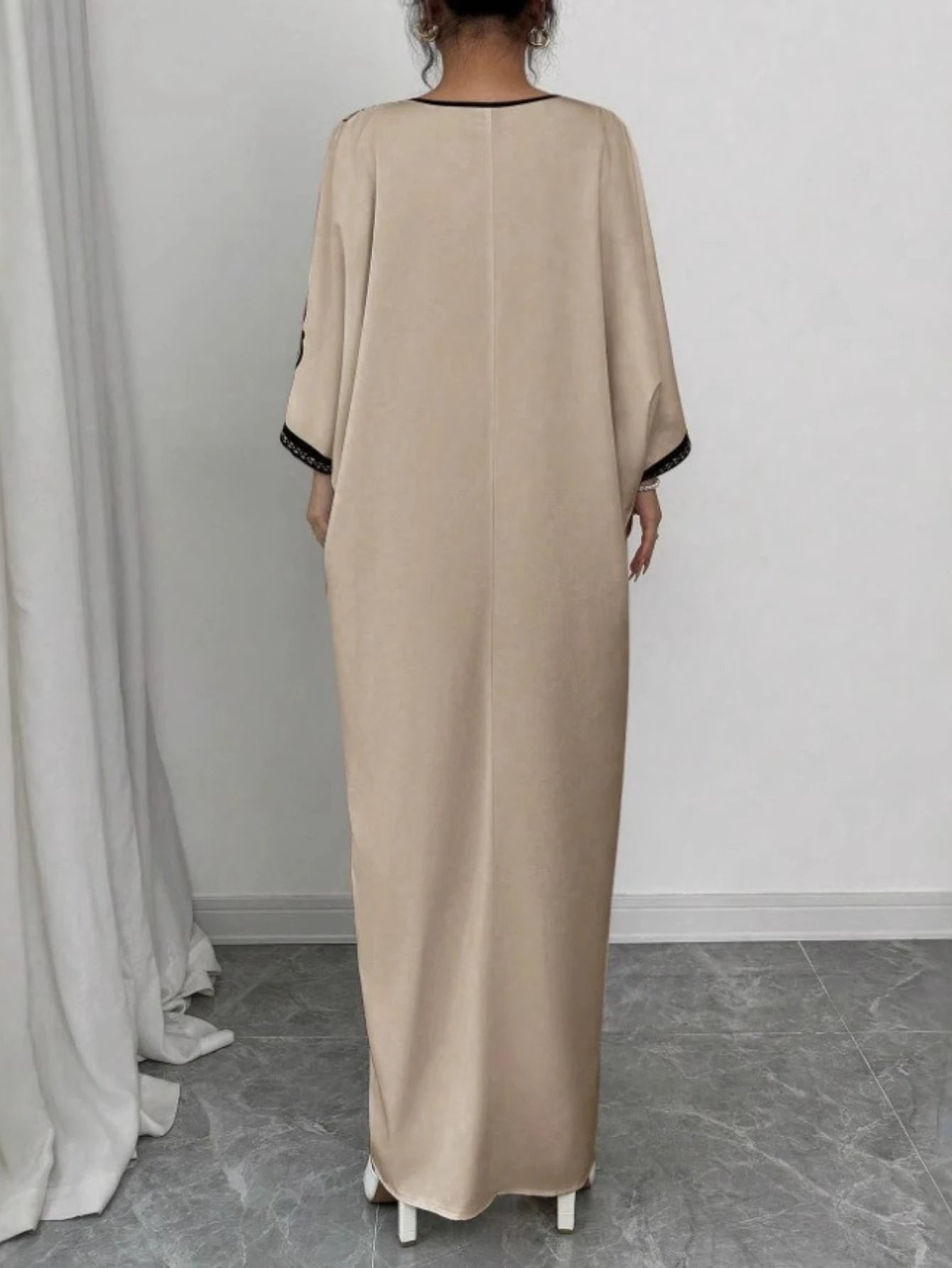 Eid Women Dress Muslim Abaya V Neck Loose Robe Party Jalabiya Ramadan Long Dresses  Vestidos Largos Kaftan Arab Morocco Kaftan