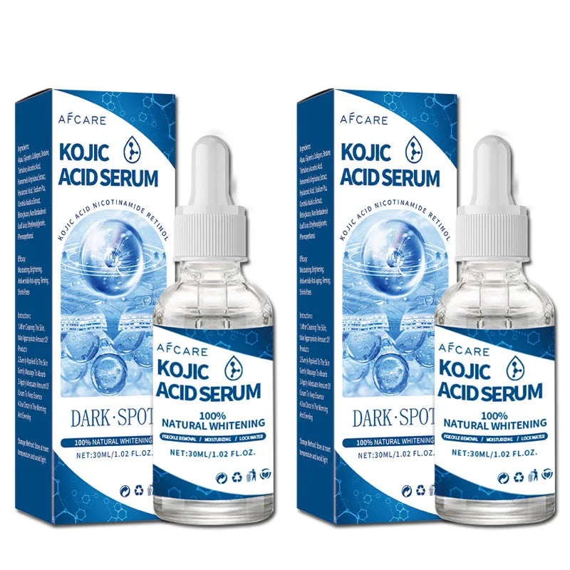 Kojic Acid Fades Freckle Dark Spot Face Serum with Niacinamide and Vitamin E for Quick Brightening Nourishing Skin Care Product