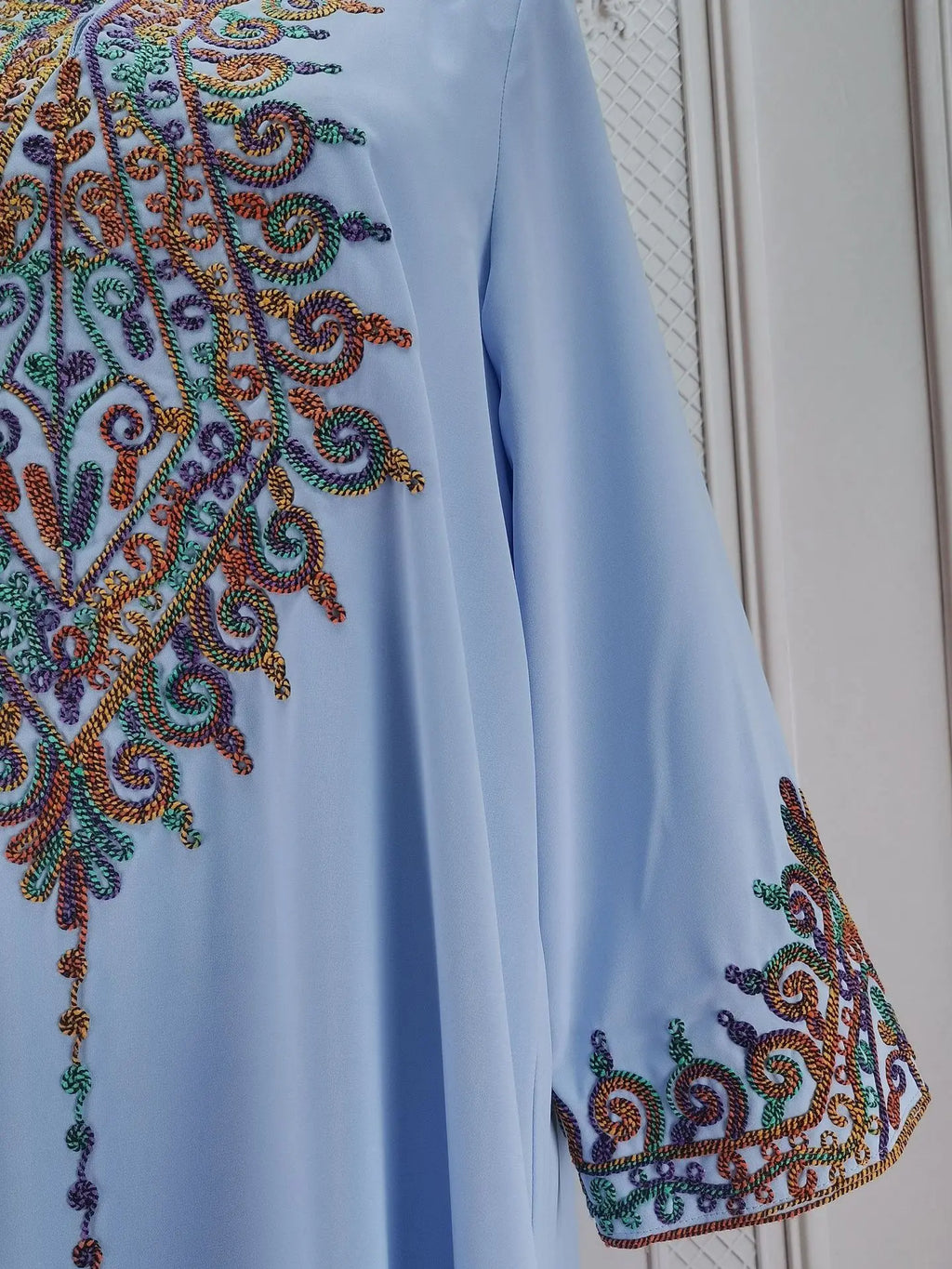 Uni Embroidery V-Neck Long Dress Dubai Arab Abaya For Muslim Woman Loose Moroccan Saudi Ethnic Jalabiya Fashion Robe 2026