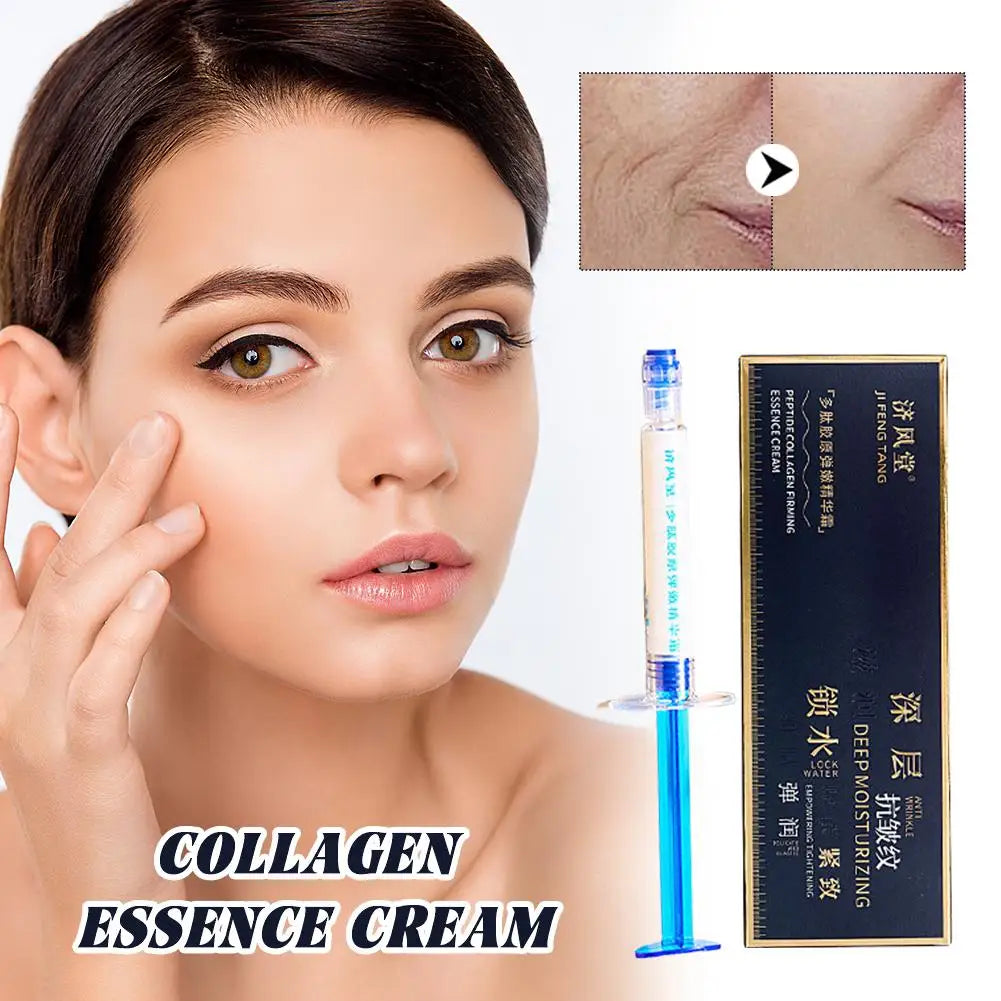 Effectively Improves Polypeptide Collagen Essence Elastic Tender Cream Reduces Fine Lines Deeply Nourishes Skin 1PC