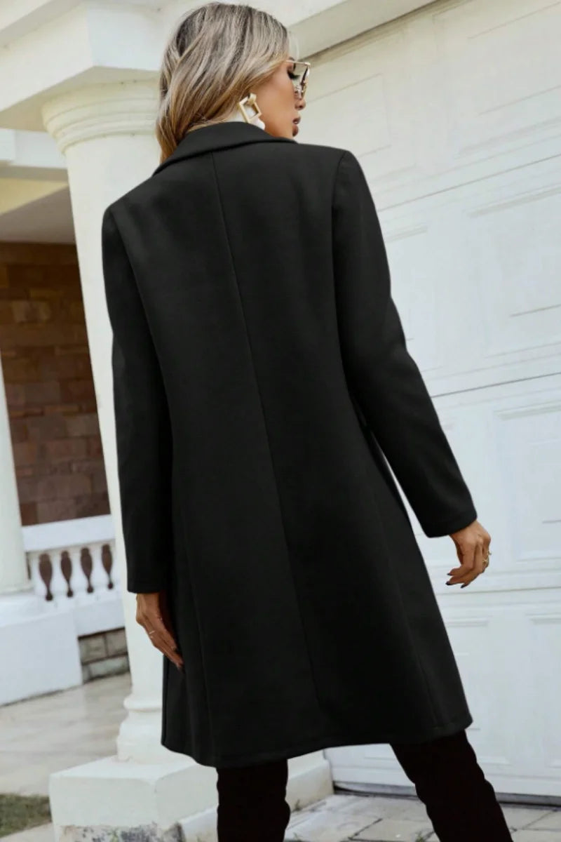 European and American fashion leisure new women's autumn and winter coat fashion slim lapel style slimming long sleeve Hanfu woo