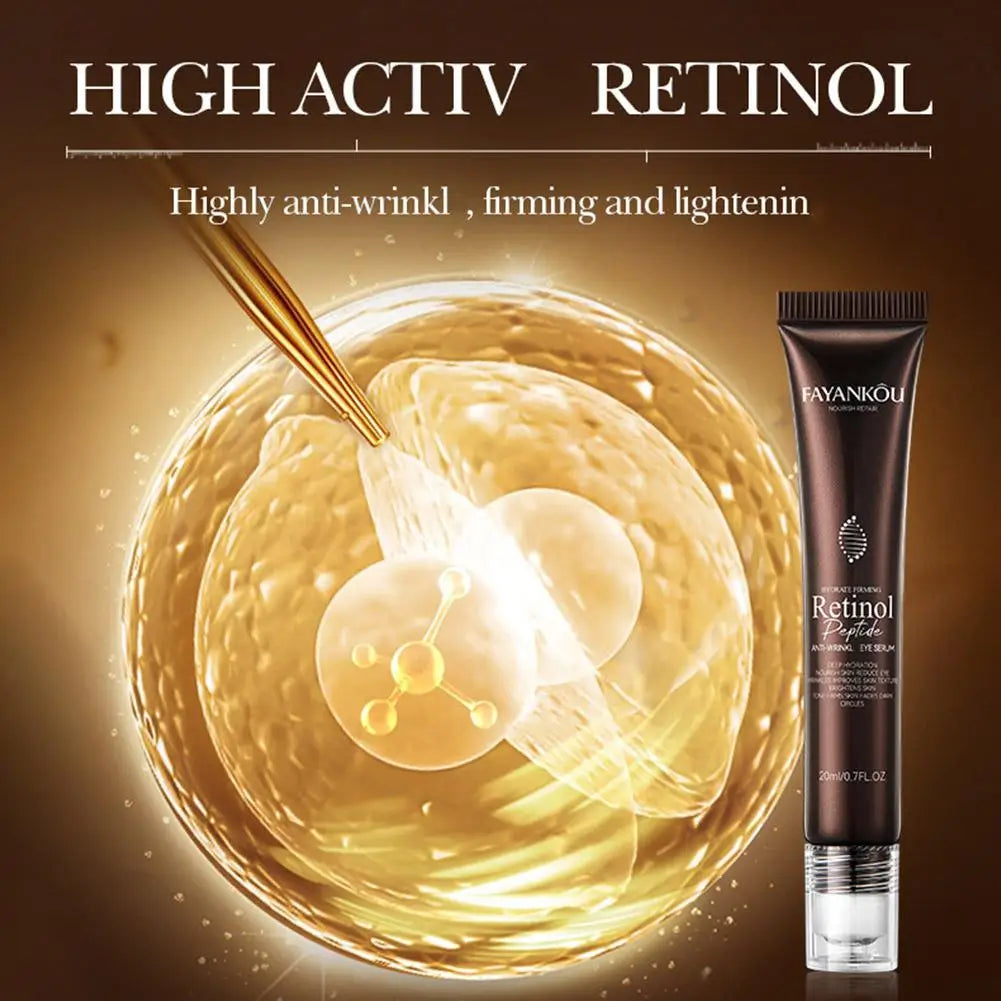 FAYANKOU 20ML Retinol Anti Wrinkle Eye Serum Peptide Dark Remove Bags Eye Cream Repairing Moisturizing Puffiness Korean Cir W1B6