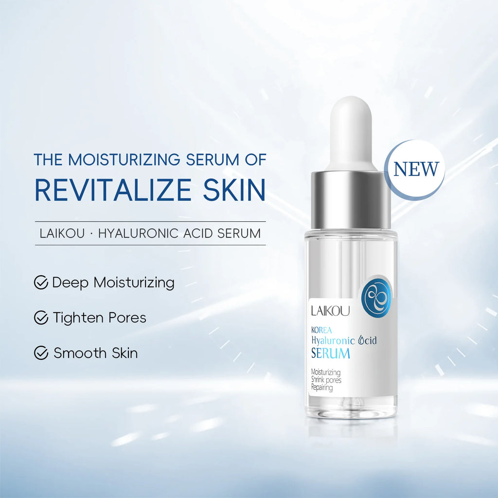 LAIKOU Hyaluronic Acid Serum Moisturizing Smoothing Face Essence Skin Care Shrink Pore Cream For Dry Facial Skin