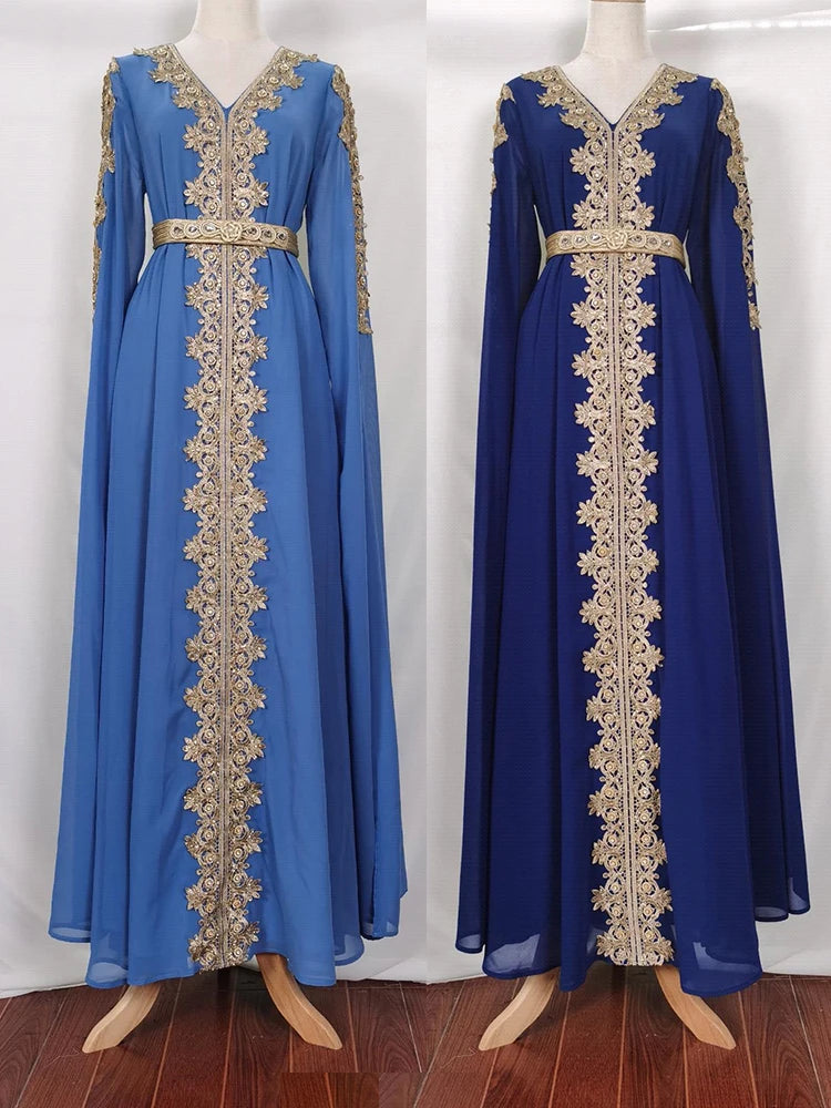 Autumn Morocco Dress Muslim Women Abaya Party Dresses Long Sleeve Abayas Dubai Turkey Islam Kaftan Robe Longue Vestidos Largos
