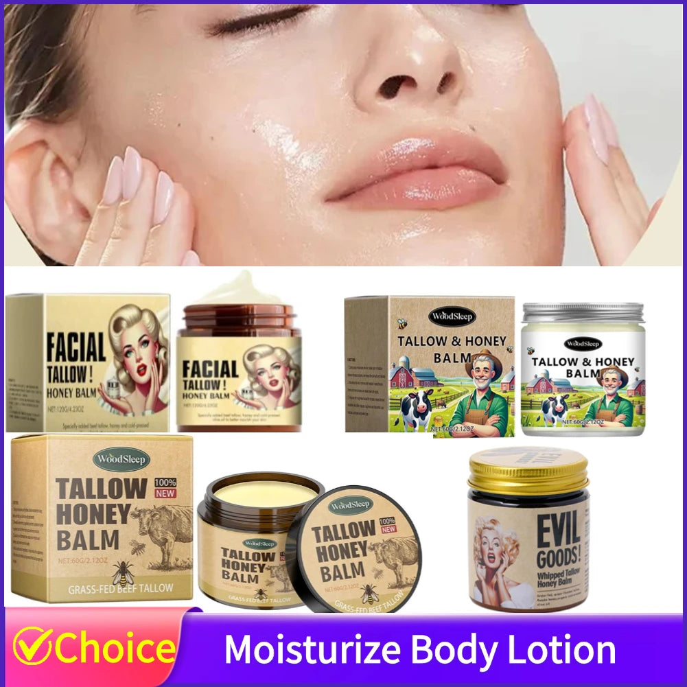 Whipped Beef Tallow And Honey Balm Moisturizing Beef Tallow Face Cream Body Lotion Grass Fed Grass Finished Face Cream Care