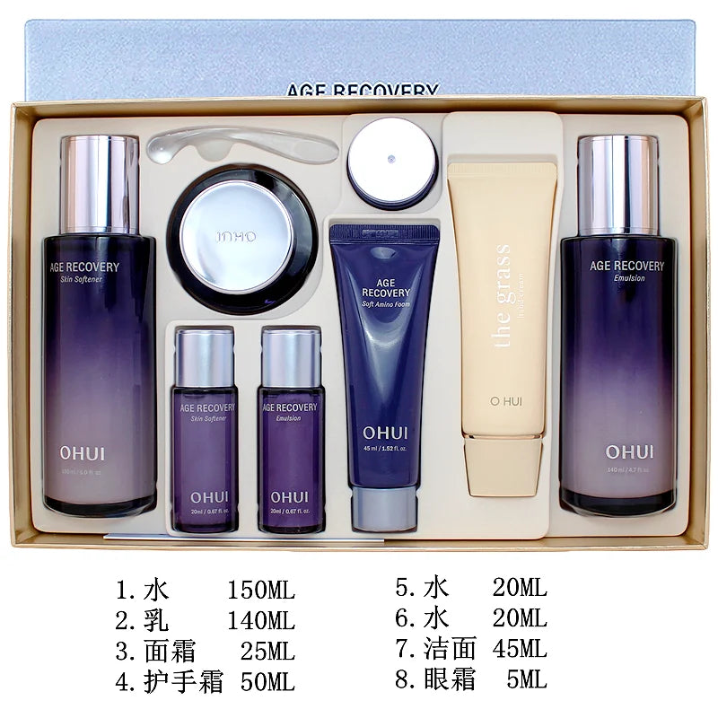 Korea OHUI Age Recovery Time Essence Pure Firming Anti-Aging Series Essence Set Anti-wrinkles Moisturizing Nourish Skin Care Set