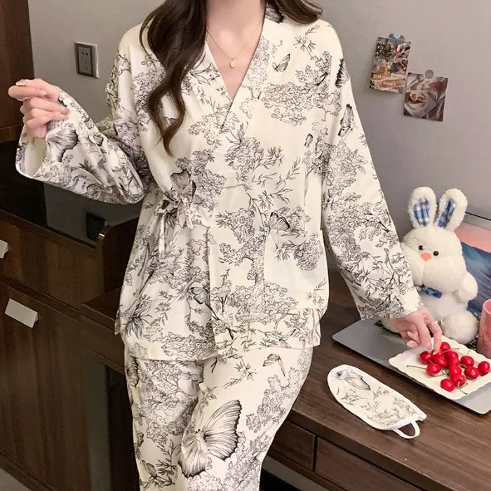 Sleeping Wear for Woman Pajamas Set Ensemble Pyjama Femme Ladies Pyjamas Femmes Sexy’ Homewear Home Set Female Pajama Women Suit