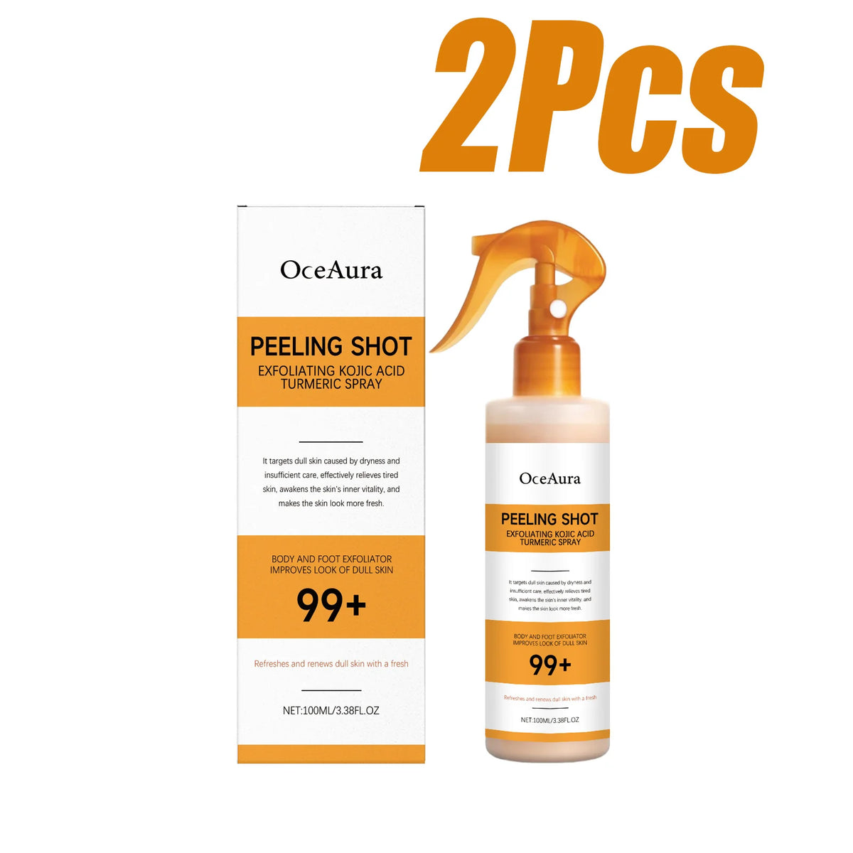 OceAura بخاخ تقشير لطيف بحمض الكوجيك والكركم — 100ml