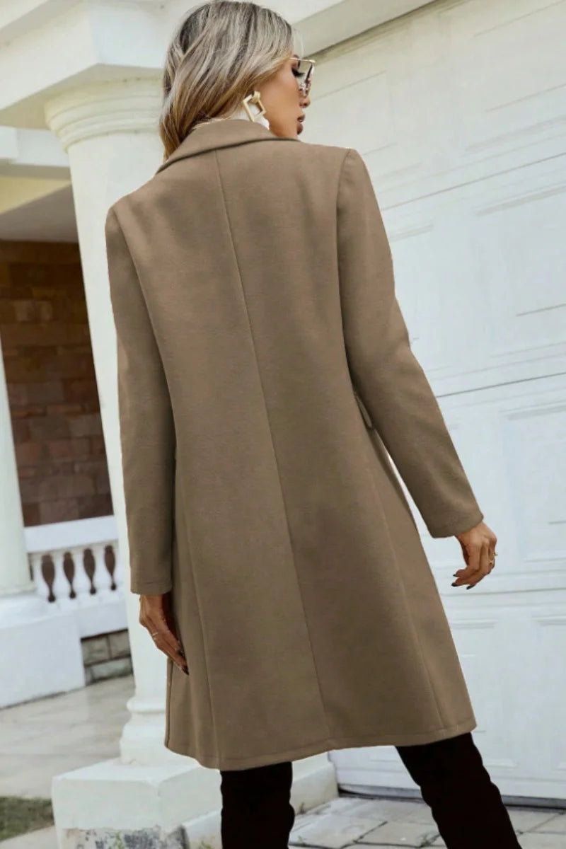European and American fashion leisure new women's autumn and winter coat fashion slim lapel style slimming long sleeve Hanfu woo
