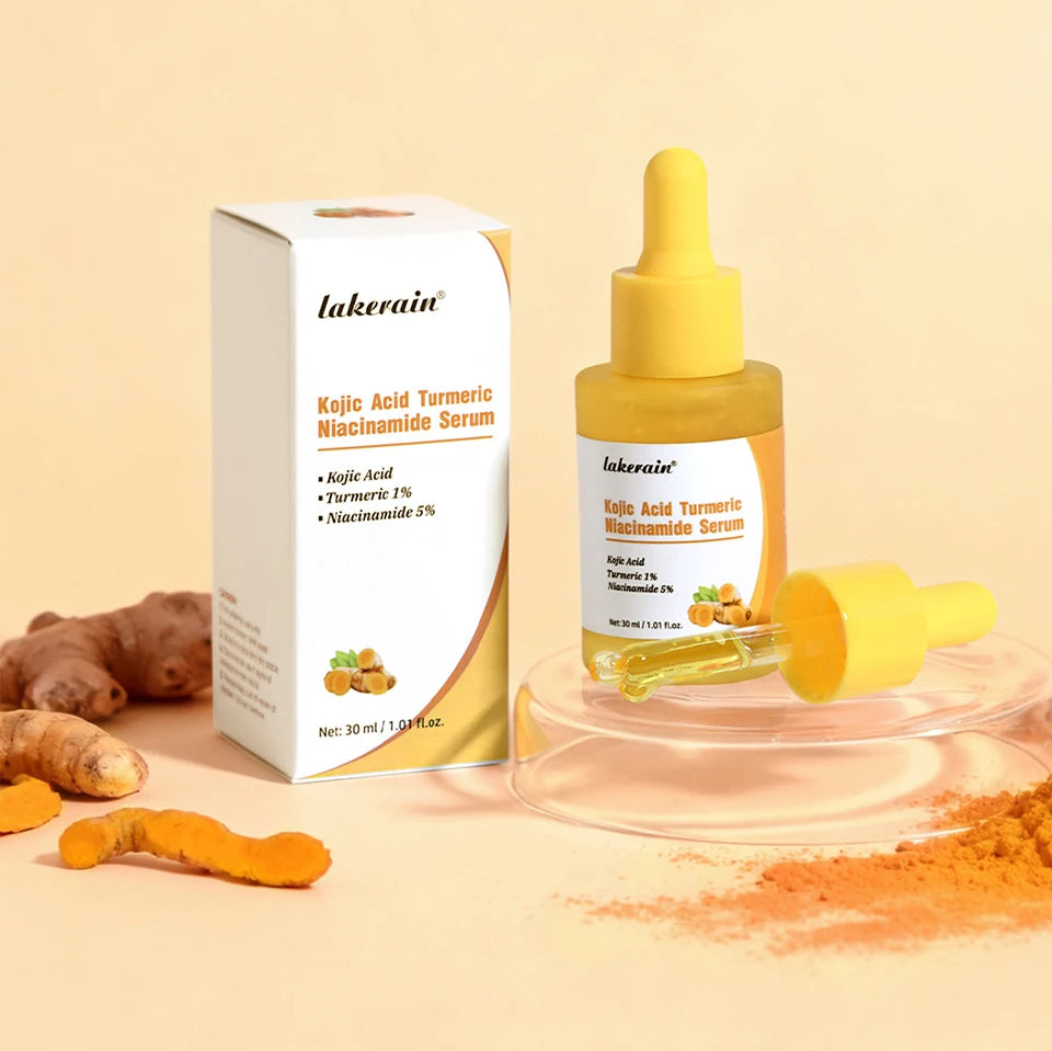 Kojic Acid Turmeric Niacinamide Serum Precise Dropper Design Deep Moisturizing Soothe Skin Brighten Skin Tone Facial Care