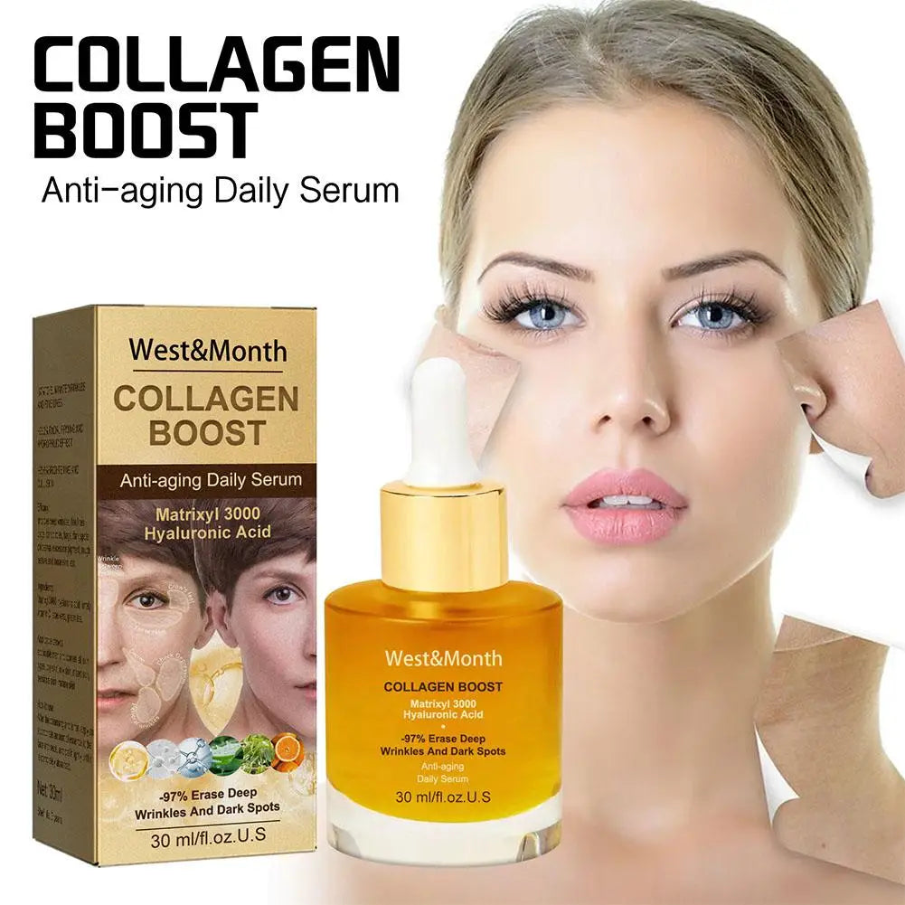 30ml Collagen Anti Wrinkle Serum Collagen Boost Face Essence Anti Wrinkle Anti Aging Whitening Moisturizing Face Skin Care